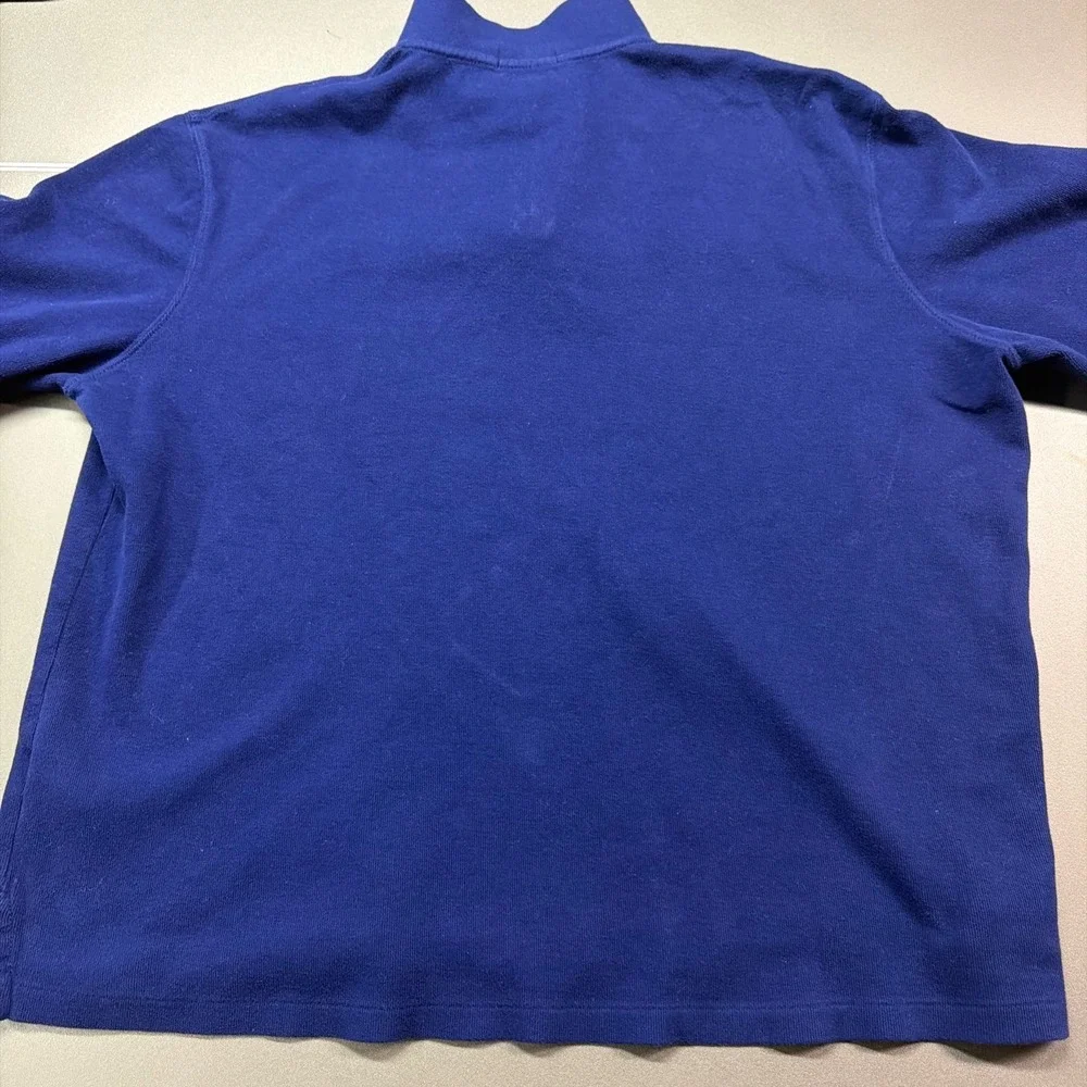 Polo Ralph Lauren Estate Rib‎ Quarter Zip Pullover Royal Blue Mens XL Sweater